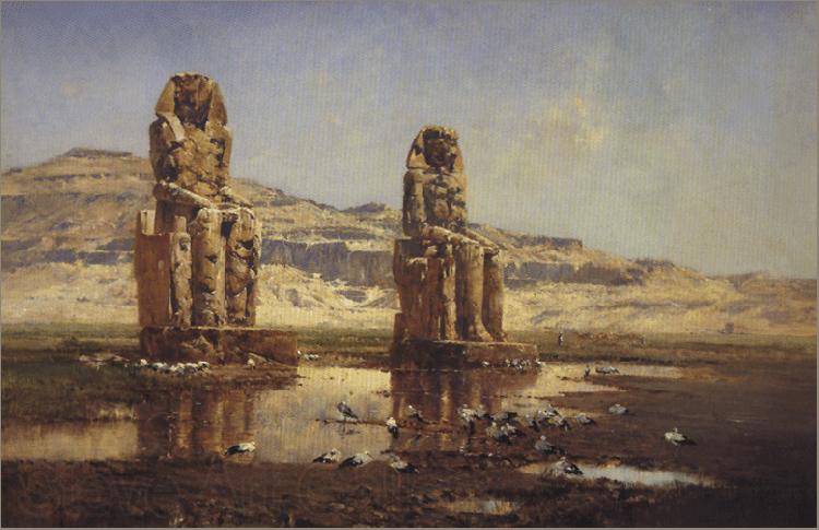 Victor Huguet The Colossi of Memnon. Spain oil painting art